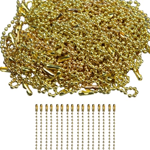 pson 100 Stück 12 cm lange goldene Kugel-Perlenketten, 2,4 mm Metallkugelkette, Halskette, Schmuckkugel-Schlüsselanhänger für Hundemarke, DIY, Handwerk, Schmuckherstellung pson 100 Stück 12 cm lange goldene Kugel-Perlenketten, 2,4 mm Metallkugelkette, Halskette, Schmuckkugel-Schlüsselanhänger für Hundemarke, DIY, Handwerk, Schmuckherstellung von pson