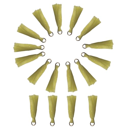 pson 110 gelbe Mini-Quasten mit goldenem Sprungring, 3 cm, kleine Quasten für Schmuckherstellung, Ohrringzubehör, Bastelarbeiten, Dekorationen pson 110 gelbe Mini-Quasten mit goldenem Sprungring, 3 cm, kleine Quasten für Schmuckherstellung, Ohrringzubehör, Bastelarbeiten, Dekorationen von pson