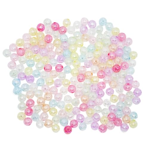 pson 200 Stück 10 mm farbige runde Acrylperlen, handgefertigte Perlen für Schmuckherstellung, DIY-Armband, Halskette, Handwerk von pson
