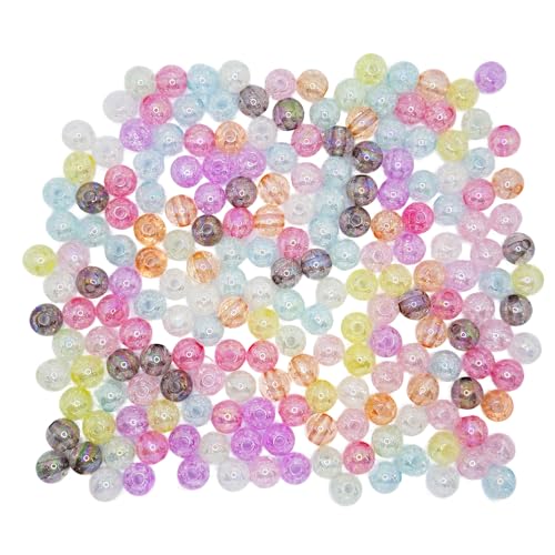 pson 200 Stück 12 mm farbige runde Acrylperlen, handgefertigte Perlen für Schmuckherstellung, DIY-Armband, Halskette, Handwerk von pson