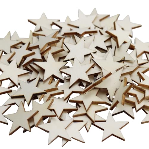 pson 200 Stück 2,5 cm sternförmige unlackierte Holzstücke, leere Holzsterne, Ausschnitte, Ornamente, natürliche Holzausschnitte für Bastelprojekte, Dekoration, DIY pson 200 Stück 2,5 cm sternförmige unlackierte Holzstücke, leere Holzsterne, Ausschnitte, Ornamente, natürliche Holzausschnitte für Bastelprojekte, Dekoration, DIY von pson
