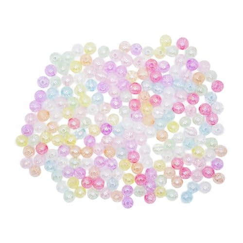 pson 200 Stück 8 mm große, farbige runde Acrylperlen, handgefertigte Perlen für Schmuckherstellung, DIY-Armband, Halskette, Handwerk von pson