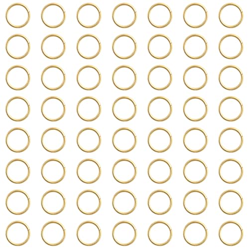 pson 200 Stück goldene Biegeringe 10 mm Metallverbindungsringe, Spaltringe für Schmuck, Halskette, Armband, DIY, Handwerk, Schlüsselanhänger von pson