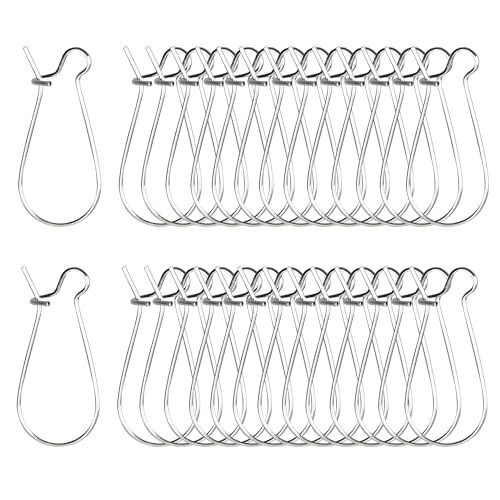 pson 200 Stück silberne Ohrring-Drahthaken, Eisen-Nieren-Ohrhaken, baumelnde Ohrdraht-Haken für Schmuckherstellung, DIY, Handwerk von pson