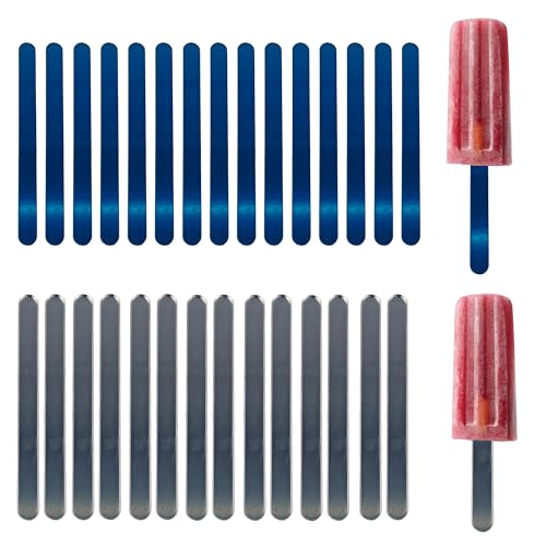 pson 30 Stück 11,4 cm große, wiederverwendbare lebensmittelechte Stieleisstäbchen aus Acryl, für selbstgemachte Desserts, Cake-Pops, Süßigkeitenherstellung, Back- und Bastelprojekte (Silber) von pson