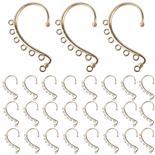 pson 30 Stück DIY-Ohrmanschetten, Ohrklemmen, Ohrwickel, 7 Löcher, Zubehör für Heimwerker, Handwerk, Schmuckherstellung (KC Gold) von pson