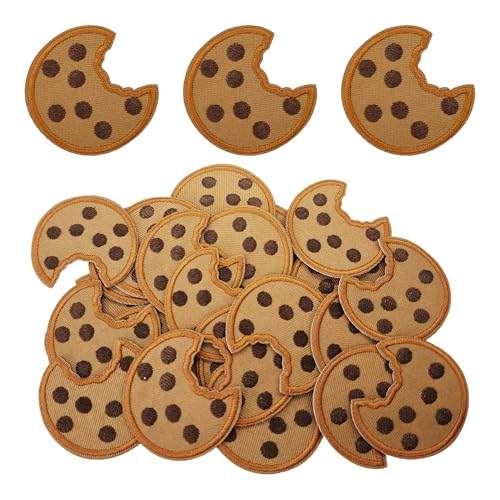 pson 30 bestickte Plätzchen-Aufnäher, niedliche Schokoladenkekse, zum Aufbügeln oder Aufnähen, Applikationen für Kleidung, Jacken, Jeans, Hüte, Rucksäcke, Schuhe von pson