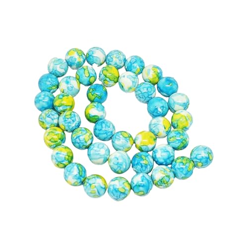 pson 35 Stück natürliche 10 mm blaue imperiale Jaspis, lose Perlen, glatt polierter Stein für Schmuckherstellung, Armbänder, Halsketten, DIY Handwerk von pson