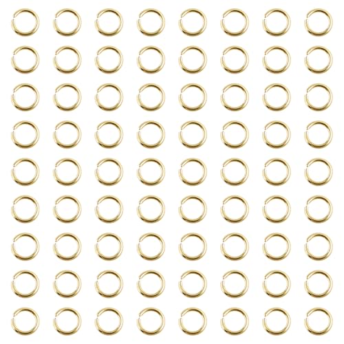 pson 400 Stück goldfarbene Binderinge, 5 mm Metall-Verbindungsringe, Spaltringe für Schmuck, Halskette, Armband, DIY, Handwerk, Schlüsselanhänger von pson