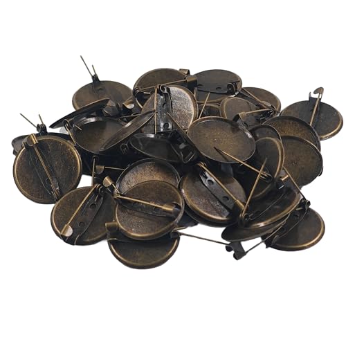 pson 50 Stück 25 mm Premium-Broschennadeln, Antik-Bronze, Broschen-Verschlüsse, dicke Cabochon-Tabletts für DIY-Schmuckherstellung, Abzeichen-Handwerk und individuelles Zubehör pson 50 Stück 25 mm Premium-Broschennadeln, Antik-Bronze, Broschen-Verschlüsse, dicke Cabochon-Tabletts für DIY-Schmuckherstellung, Abzeichen-Handwerk und individuelles Zubehör von pson