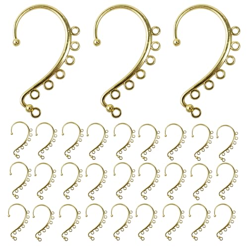 pson 50 Stück DIY-Ohrmanschetten, Ohrklemmen, Ohrwickel, 7 Löcher, Zubehör für Heimwerker, Handwerk, Schmuckherstellung (Gold) von pson