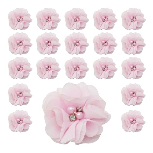 pson Chiffonband-Blumenschleifen, Applikationen mit Strasssteinen und Perlen für Bastelarbeiten, Hochzeitsdekoration, Haar-Accessoires, Kleider, Rosa, 20 Stück pson Chiffonband-Blumenschleifen, Applikationen mit Strasssteinen und Perlen für Bastelarbeiten, Hochzeitsdekoration, Haar-Accessoires, Kleider, Rosa, 20 Stück von pson