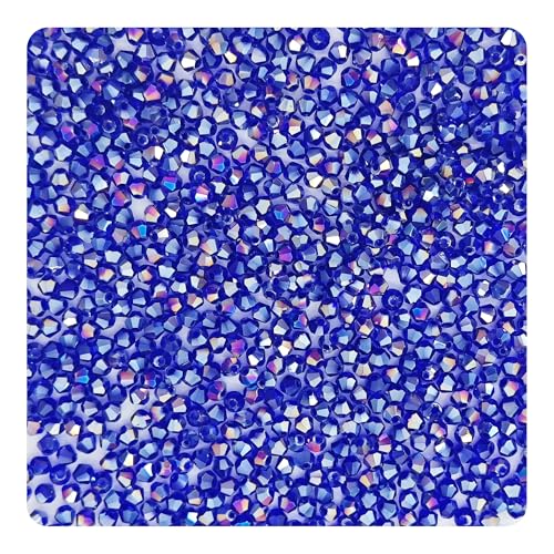 pson Doppelkegel-Kristallperlen, facettierte Glasperlen, Abstandshalter für Schmuckherstellung, DIY-Armbänder, Halsketten, Ohrringe und Bastelprojekte, Blau, 1000 Stück von pson