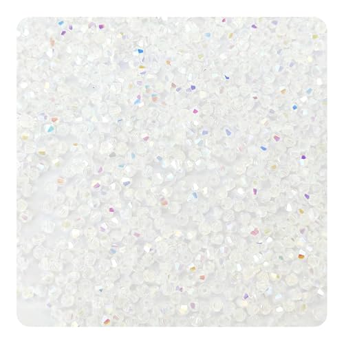 pson Doppelkegel-Kristallperlen, facettierte Glasperlen für Schmuckherstellung, DIY-Armbänder, Halsketten, Ohrringe und Bastelprojekte, Weiß, 1000 Stück pson Doppelkegel-Kristallperlen, facettierte Glasperlen für Schmuckherstellung, DIY-Armbänder, Halsketten, Ohrringe und Bastelprojekte, Weiß, 1000 Stück von pson