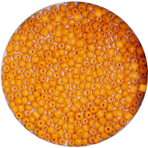 pson Glasperlen, Rocailles, 4 mm, Orange, kleine Pony-Perlen, Armband, Halskette, Abstandshalter für Schmuckherstellung, DIY, Handwerk, 1200 Stück von pson