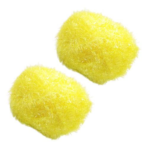 pson Glitzerndes Scrubby-Garn, buntes Polyester-Häkelgarn zum Stricken, Basteln, Geschirrtücher, 2 Knäuel, 80 m, 50 g, Orange / Gelb von pson