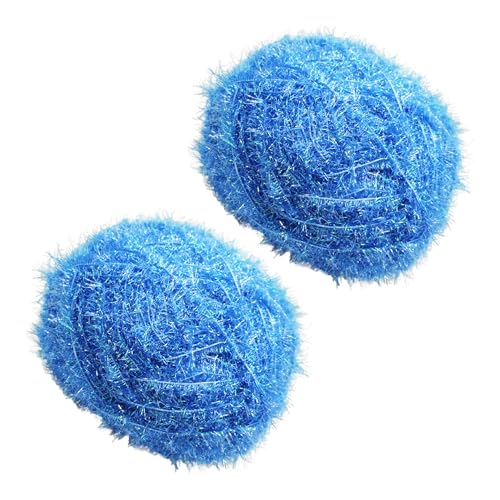 pson Glitzerndes Scrubby-Garn, buntes Polyester-Häkelgarn zum Stricken, Basteln, Geschirrtücher, 2 Knäuel, 80 m, 50 g, Seeblau von pson