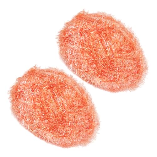 pson Glitzerndes Scrubby-Garn, buntes Polyester-Häkelgarn zum Stricken, Basteln, Geschirrtücher (Lachs) von pson