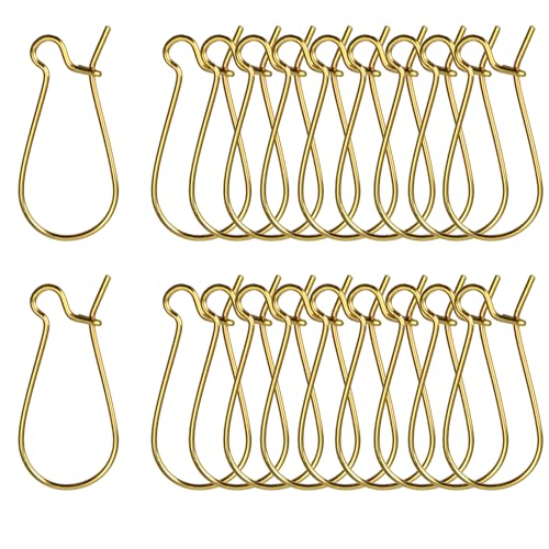 pson Goldene Ohrring-Drahthaken, Eisen-Nieren-Ohrhaken, baumelnde Ohrhaken für Schmuckherstellung, DIY, Handwerk, 200 Stück von pson