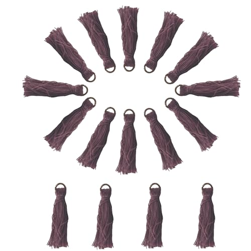 pson Mini-Quasten zum Basteln, mit goldenem Bindering, 3 cm, kleine Quasten für Schmuckherstellung, Ohrringzubehör, Bastelarbeiten, Dekorationen, 110 Stück von pson