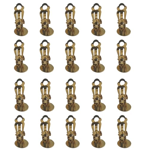 pson Ohrring-Clips, runde flache Rückseite, 20 Clip-On-Ohrring-Konverter, nicht durchbohrte Ohrringe mit 20 Ohrringkissen, leicht zu öffnende Schlaufe für Ohrringherstellung, Gold-Optionen, 20 Stück von pson