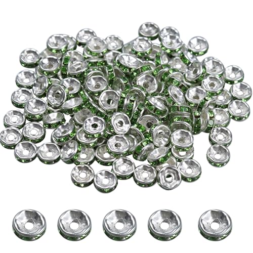 pson Rondelle-Abstandshalter, 6 mm, versilberte Kristall-Anhänger, Strass, lose Perlen für Schmuckherstellung, DIY, Basteln, 200 Stück von pson
