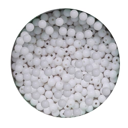 pson Runde Acrylperlen, 6 mm, weiß, lose, runde Abstandshalter, Kaugummi-Perlen für Schmuck, Armband, Halskette, Ohrringe, DIY, Handwerk, 1000 Stück von pson