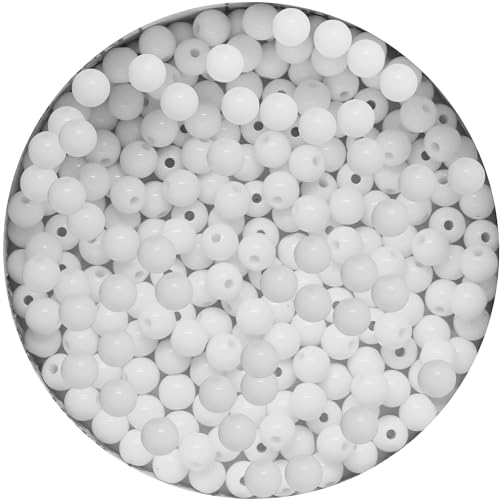 pson Runde Acrylperlen, 8 mm, weiß, lose, runde Abstandshalter, Kaugummi-Perlen für Schmuck, Armband, Halskette, Ohrringe, DIY, Handwerk, 500 Stück von pson