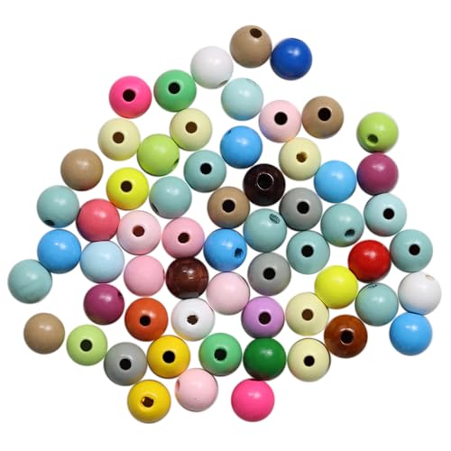 pson Runde Holzperlen, 16 mm, gemischte Farben, großes Loch, lose Perlen für Heimwerker, Armbänder, Halsketten, Schmuck, Bastelprojekte, Künstler, 100 Stück pson Runde Holzperlen, 16 mm, gemischte Farben, großes Loch, lose Perlen für Heimwerker, Armbänder, Halsketten, Schmuck, Bastelprojekte, Künstler, 100 Stück von pson