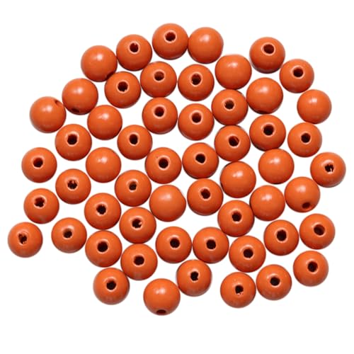 pson Runde Holzperlen, 16 mm, große Loch, lose Perlen für Heimwerker, Armbänder, Halsketten, Schmuck, Bastelprojekte, Künstler, Orange, 100 Stück von pson