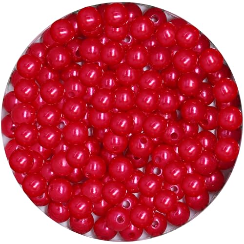 pson Runde Kunststoffperlen, glatt, lose, runde Abstandshalter für Schmuck, Armband, Halskette, Ohrringe, DIY, Handwerk, 8 mm, Rot, 300 Stück pson Runde Kunststoffperlen, glatt, lose, runde Abstandshalter für Schmuck, Armband, Halskette, Ohrringe, DIY, Handwerk, 8 mm, Rot, 300 Stück von pson