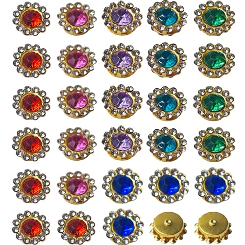 pson Strass-Kristalle in Blumenform, zum Aufnähen mit Metallkrallenfassung, für selbstgemachte Kleidung, Schmuck, Stirnbänder, Bastelarbeiten und Nähprojekte, 100 Stück (verschiedene Farben) von pson