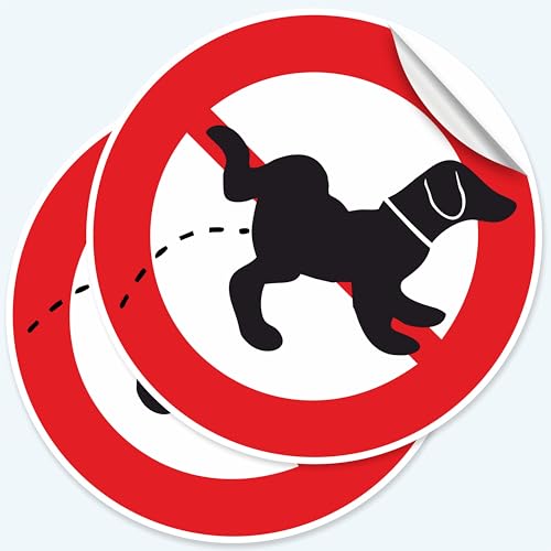 Pubblimania 2 runde Aufkleber Pipì Hunde Verbot cm 20 x 20 cm, weiche, wasserdichte und waschbare Klebeetiketten (Verbot Pipì Hunde) von pubblimania