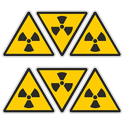 Pubblimania Risiko radioaktive Substanzen – 6 Gefahrenaufkleber 10 x 11,7 cm (6 radioaktive Substanzen) von pubblimania