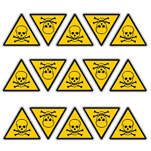 Pubblimania Todesgefahr 15 Dreiecks-Gefahrenaufkleber mit Druck für den Außen- / Innenbereich. (15 Todesgefahr) von pubblimania