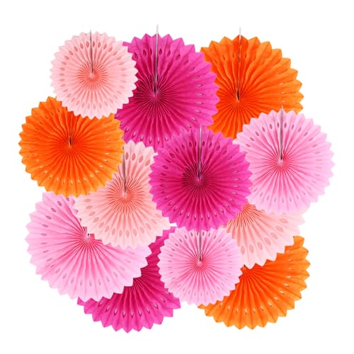 12 Stück Papierfächer Deko Set, 4-Farben Papierblumen Deko, Hellrosa Pfirsich Orange Rose Hängende Papier Fächer Blumen, für Garten & Indoor Partydeko Geburtstagsdeko Hochzeit Baby Shower 12 Stück Papierfächer Deko Set, 4-Farben Papierblumen Deko, Hellrosa Pfirsich Orange Rose Hängende Papier Fächer Blumen, für Garten & Indoor Partydeko Geburtstagsdeko Hochzeit Baby Shower von puiaxod
