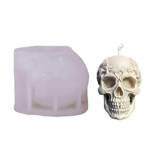 3D-Rosen-, Blumen-, Totenkopf-Kerzen-Form, klare Silikon-Totenkopf-Formen, Kerzenherstellung, Seife, Wachs, Gießform, Polymerton, Gips, für Zuhause und Büro, 3D-Halloween-Dekoration 3D-Rosen-, Blumen-, Totenkopf-Kerzen-Form, klare Silikon-Totenkopf-Formen, Kerzenherstellung, Seife, Wachs, Gießform, Polymerton, Gips, für Zuhause und Büro, 3D-Halloween-Dekoration von pulunto