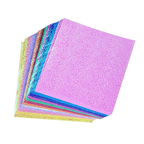 50 Stück/Set Quadratische Origami-Papier Glitzer Origami Glänzend Handwerk Farbe Scrapbooking Papiere Falten für Kinder (15 * 15 cm) von pulunto