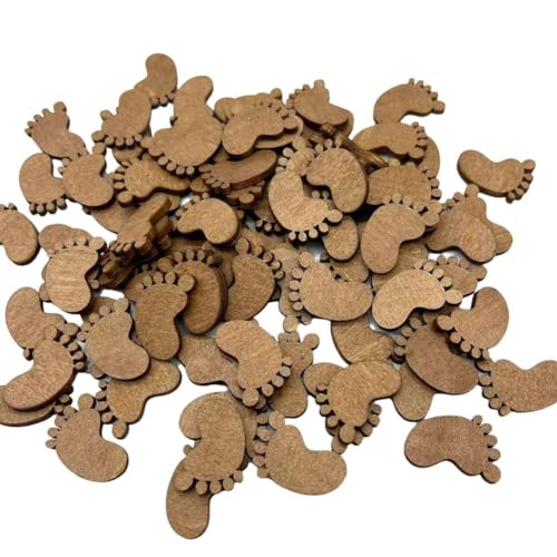 Natürliche Holzfüße für Babys, Hochzeit, Geburtstag, Party, Dekoration, Basteln, Scrapbooking, Basteln, Holz, unlackierte Zwerge, Holzfüße, zum Basteln, für Anhänger, Fuß, unlackiert, 50 Stück Natürliche Holzfüße für Babys, Hochzeit, Geburtstag, Party, Dekoration, Basteln, Scrapbooking, Basteln, Holz, unlackierte Zwerge, Holzfüße, zum Basteln, für Anhänger, Fuß, unlackiert, 50 Stück von pulunto