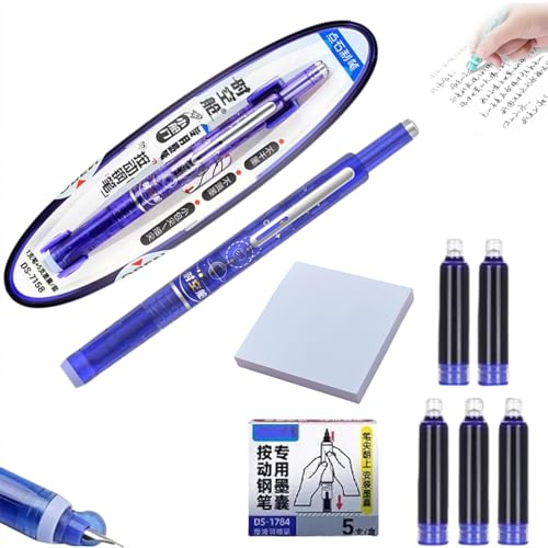 pulunto Füllfederhalter, einziehbar, 0,38 mm, blaue und schwarze Tinte, transparenter Schaft, inklusive 5 nachfüllbaren Tintenpatronen, Clictek mittlere Spitze, transparenter Schaft für gleichmäßiges pulunto Füllfederhalter, einziehbar, 0,38 mm, blaue und schwarze Tinte, transparenter Schaft, inklusive 5 nachfüllbaren Tintenpatronen, Clictek mittlere Spitze, transparenter Schaft für gleichmäßiges von pulunto