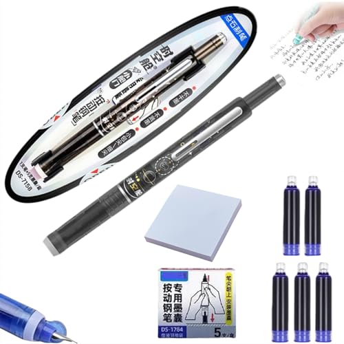 pulunto Füllfederhalter, einziehbar, 0,38 mm, blaue und schwarze Tinte, transparenter Schaft, inklusive 5 nachfüllbaren Tintenpatronen, Clictek mittlere Spitze, transparenter Schaft für gleichmäßiges pulunto Füllfederhalter, einziehbar, 0,38 mm, blaue und schwarze Tinte, transparenter Schaft, inklusive 5 nachfüllbaren Tintenpatronen, Clictek mittlere Spitze, transparenter Schaft für gleichmäßiges von pulunto