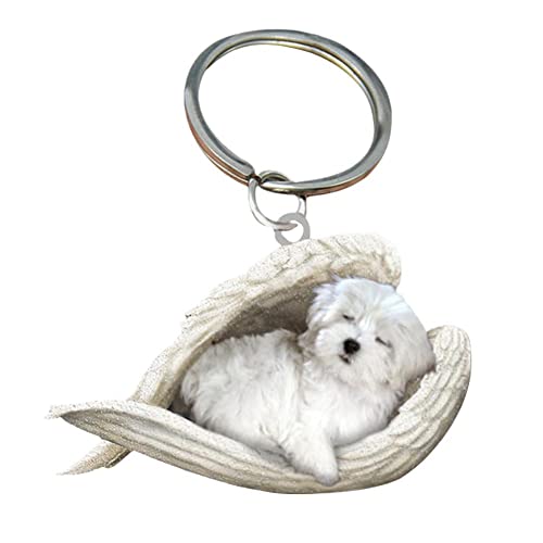 pulunto Niedlicher schlafender Engel-Hund-Anhänger, Acryl-Hund, der im Engel schläft, zum Aufhängen, Schlüsselanhänger, Anhänger für Zuhause, Schreibwaren, Dekoration, Auto-Inneneinrichtung pulunto Niedlicher schlafender Engel-Hund-Anhänger, Acryl-Hund, der im Engel schläft, zum Aufhängen, Schlüsselanhänger, Anhänger für Zuhause, Schreibwaren, Dekoration, Auto-Inneneinrichtung von pulunto