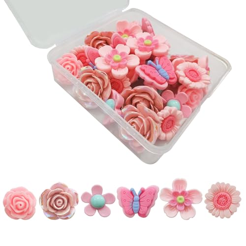 30 Stück Harz-Blumen-Reißnägel, schöne Pinnnadeln, multifunktional, für Fotowand, Klassenzimmer & Schreibtischdekoration, Korktafel, Pins von pumpumlia