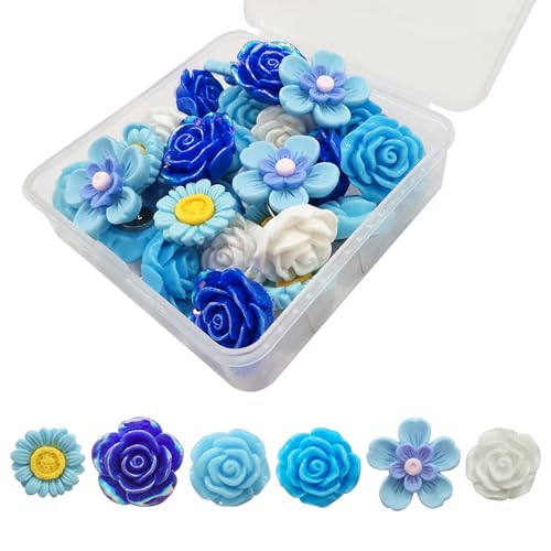 30 Stück Harz-Blumen-Reißnägel, schöne Pinnnadeln, multifunktional, für Fotowand, Klassenzimmer & Schreibtischdekoration, Korktafel, Pins von pumpumlia