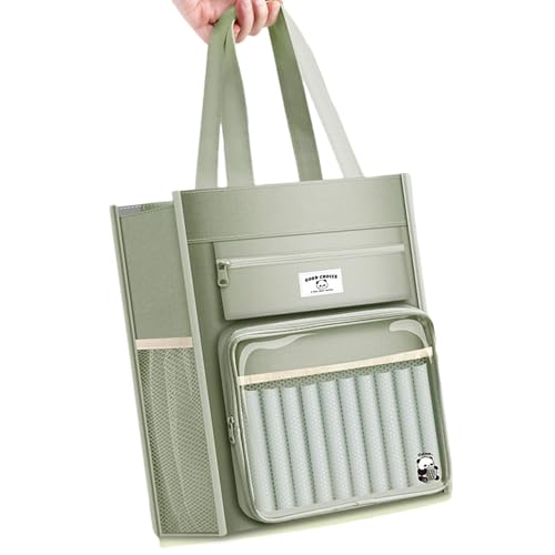 Buchtasche aus Segeltuch, für Schüler, Kinder, Mädchen, Teenager, Mehrzweck-Büchertasche, Dokumententaschen, 8 Fächer von pumpumlia