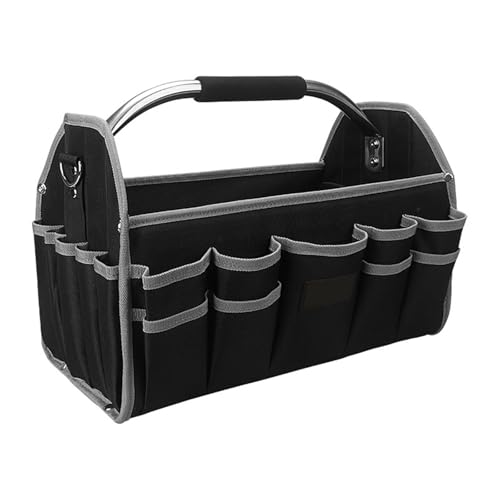 Robuste Werkzeugtasche mit breiter Öffnung, Werkzeugkoffer mit Schultergurt, tragbares Elektriker-Werkzeugset, Elektriker-Werkzeugtasche von pumpumlia