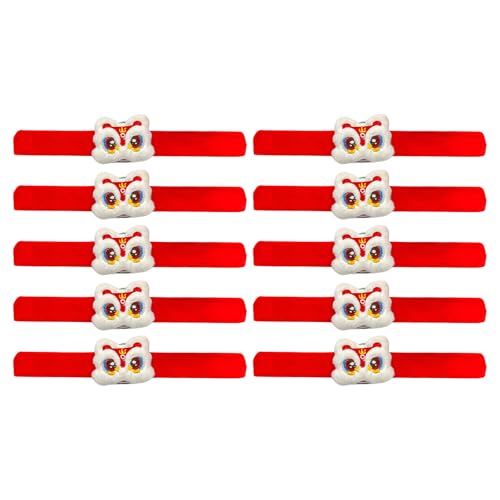 pumpumlia 10 Stück Neujahrsarmbänder Plüschtier Armbänder Weicher Stoff Handgelenk Dekorationen für Kinder Festival Zubehör Familie Zubehör von pumpumlia