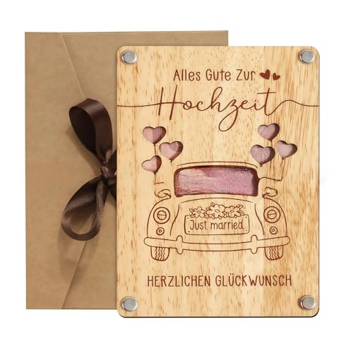 pumpumlia Einzigartiger Geldhalter aus Naturholz, handgefertigt, nachhaltig, Weihnachten, Jahrestag, Feier, benutzerfreundliche Handwerkskunst, Holz-Geldklammer von pumpumlia