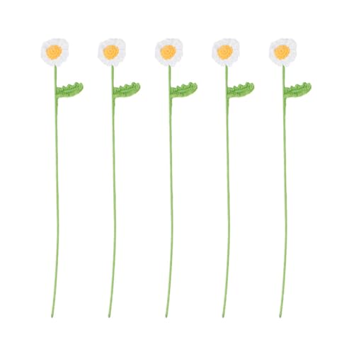 pumpumlia Häkelblumen, handgefertigt, gestrickt, Kamillen, Tischdekoration, Dekoration für Hochzeit, Weihnachten, Valentinstag, 5 Stück pumpumlia Häkelblumen, handgefertigt, gestrickt, Kamillen, Tischdekoration, Dekoration für Hochzeit, Weihnachten, Valentinstag, 5 Stück von pumpumlia