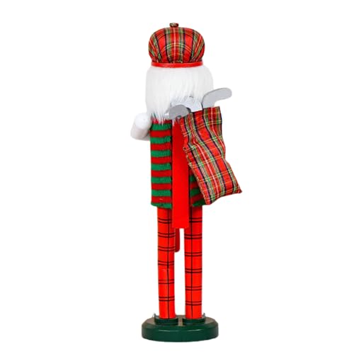 pumpumlia Klassische gestreifte Nussknacker-Statue, handgefertigt, Holzfigur, Ornament für Zuhause, Party, Dekoration, Akzent, gestreift, Golfer, Nussknacker, Ornament von pumpumlia